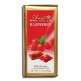 LINDT, MILK CHOCOLATE WITH LIQUID RASPBERRY FILLING