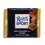 RITTER, MILK CHOCOLATE WITH PRALINE