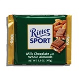 RITTER, MILK CHOCOLATE WITH WHOLE ALMONDS