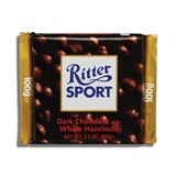 RITTER, DARK CHOCOLATE WITH WHOLE HAZELNUTS